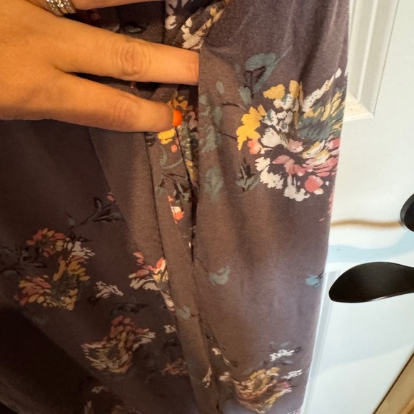 Floral Sleeveless Women Size 1X Maxi Dress - Gray - Picture 5 of 9